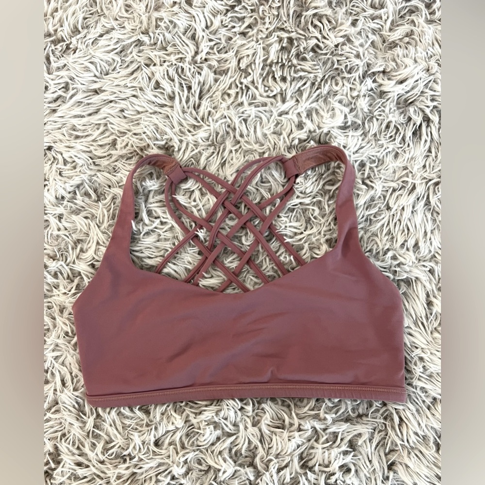 Lululemon pink sports bra with strappy back